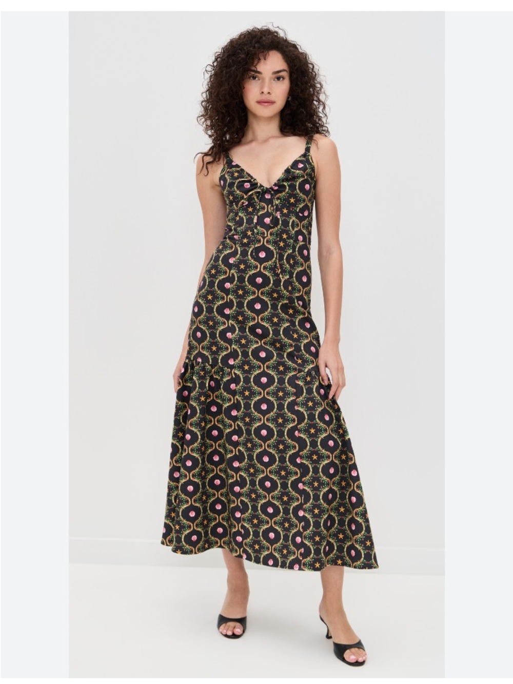 The Lillie Dress | Black Cisco Trellis / XL | Cotton